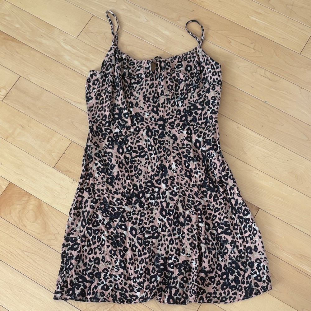 Wilfred Leopard Print Mini Dress - Black and Brown